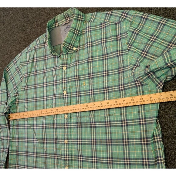 IZOD Saltwater Shirt Men XL Blue Plaid Button Down Preppy Relaxed Classic - Picture 5 of 7